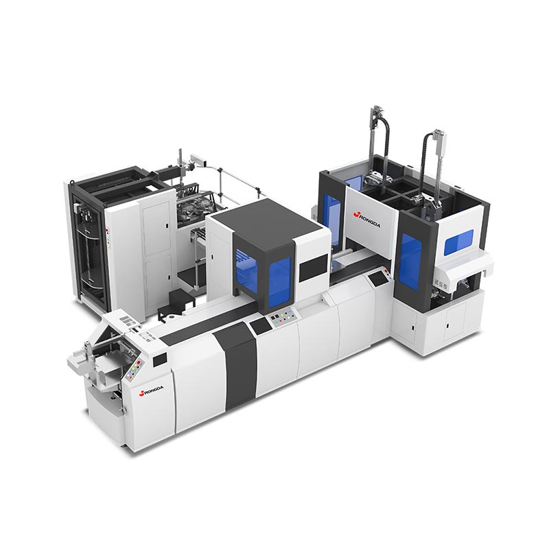 स्वचालित डबल स्टेशन कठोर बॉक्स बनाने की मशीन